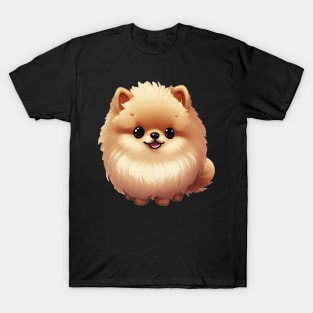 cute pomeranian dog pet portrait vector illustration T-Shirt